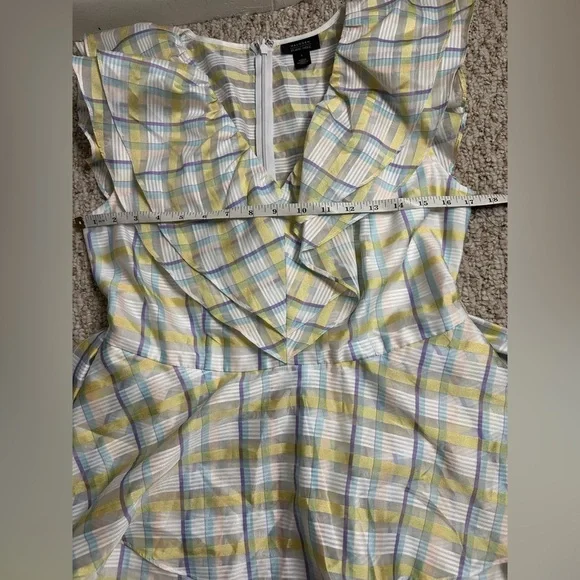 Halogen Atlantic Pacific Women's NWT Prairiecore Plaid Ruffle Midi Dress Small - Picture 6 of 8